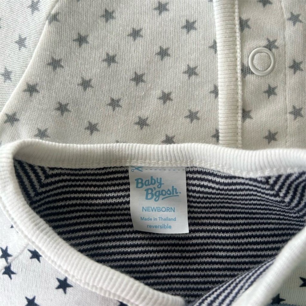 Baby B'gosh Reversible Cardigan Jackets Newborn NB Blue Gray Stars 2-Pack NWT - Picture 6 of 11